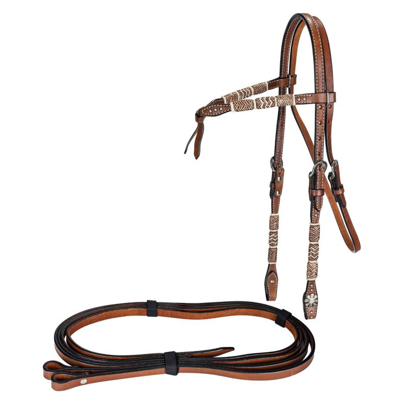 2022S Tabelo Knotted Browband Bridle w/Rawhide sku 2022S