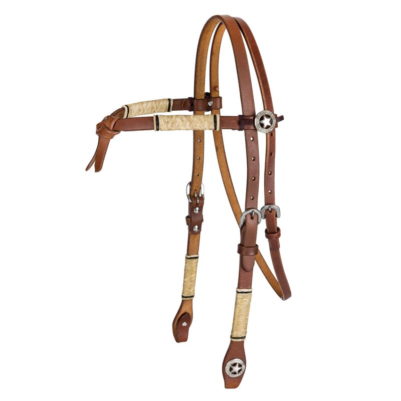 2069A Tabelo Cross Over Headstall w/Rawhide Star sku 2069A