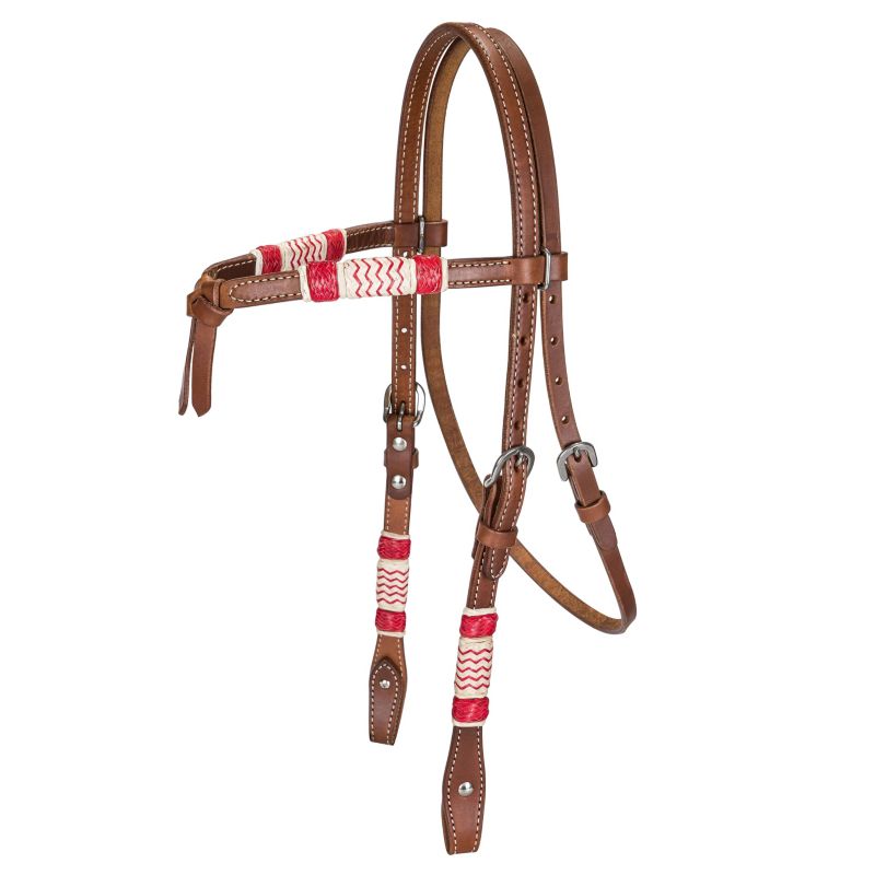 24176 Tabelo Cross Over Headstall w/Rawhide Brown sku 24176