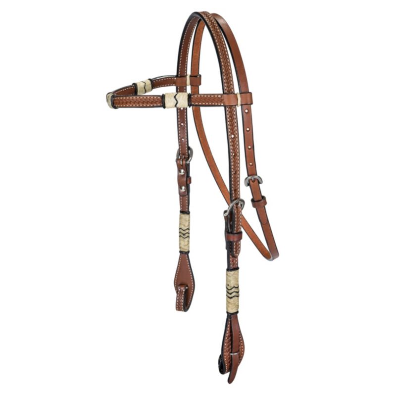 24170BK Tabelo Browband Headstall w/Rawhide Chestnut sku 24170BK