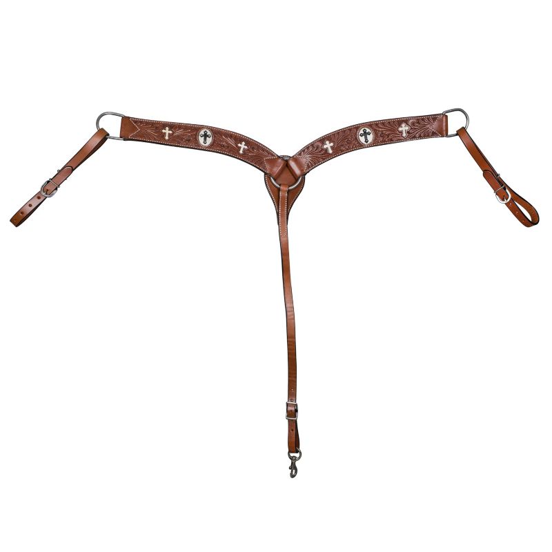 56189 Tabelo Breast Collar w/Tool Hair On Cross Inlay sku 56189