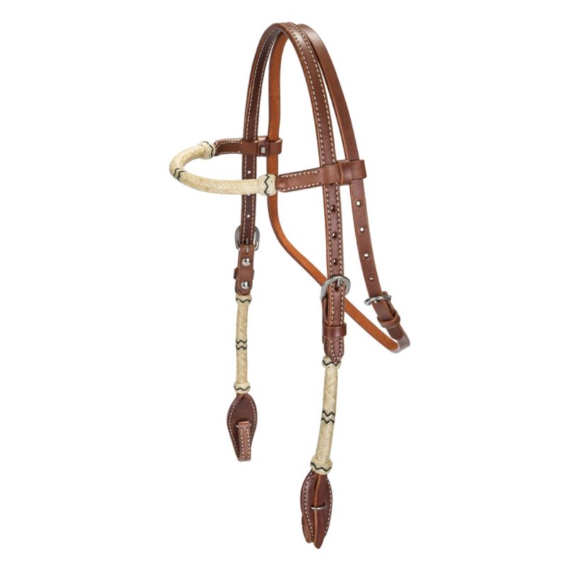 Tabelo Browband Headstall Rawhide Trim Chestnut