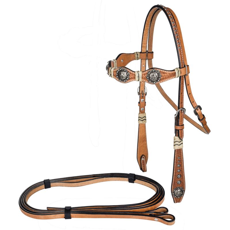 24180 Tabelo Scalloped Bridle w/Rawhide Light Oil sku 24180