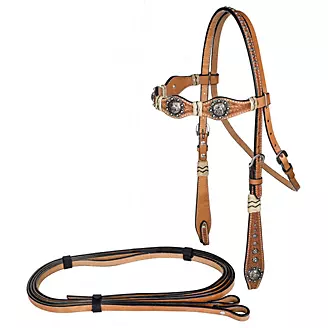 Tabelo Scalloped Bridle w/Rawhide Light Oil