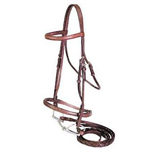 Economy Raised Snaffle Bridle with Reins