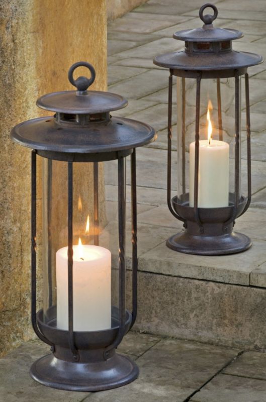 Large and Small Hurricane Lantern Set