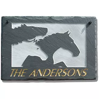 Three Horses Personalized Slate Plaque