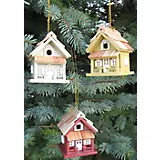 Cottage Birdhouse Ornament Set Multi Color