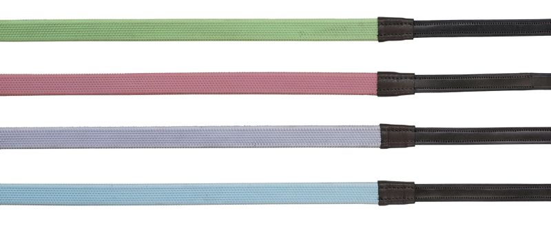 Camelot Colorful Rubber Covered Reins Ice Lavender