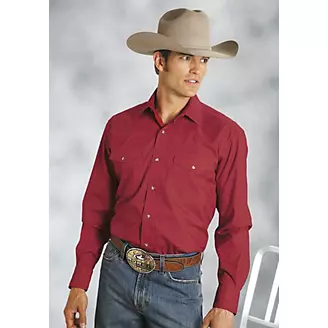 Roper Amarillo Poplin Shirt Mens Red