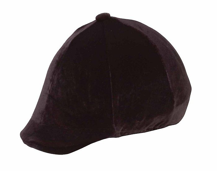 2 Sizes Shires Velveteen Skull Hat Cover in Black 