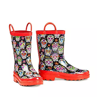 Girls Jentri Colorful Skull Rain Boots S