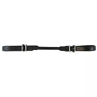 Rounded Leather Curb Strap Black