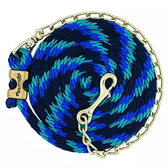 Poly Lead Rope W/Brass Plated Swivel Chain 8ft