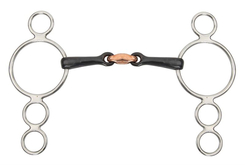 503A-BLKSWI-5 Shires Three Ring Sweet Iron Dutch Gag Bit 5 sku 503A-BLKSWI-5