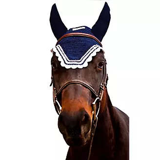 Equine Couture Fly Bonnet W/Silver Lurex