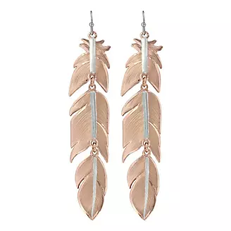 Montana Silversmith Rose Gold Long Feather Earring