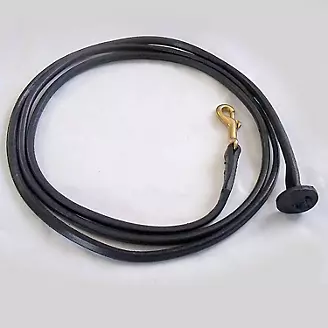 Millers Harness Rolled Leather Lead 6' Black/Brass
