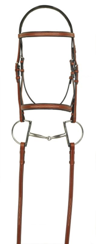 Aramas Fancy Raised Bridle/Reins Oversize Chestnut