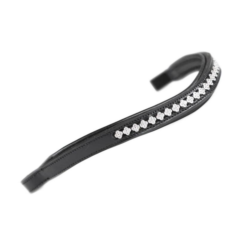 2224-BLK-FULL Shires Flower Diamante Browband Full Black sku 2224-BLK-FULL