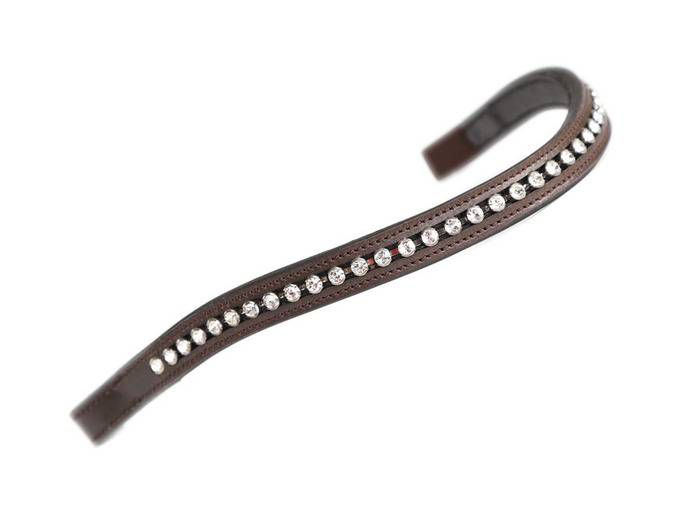 2225-HAV/CLR-FULL Shires Large Diamante Browband Full Havana/Clear sku 2225-HAV/CLR-FULL