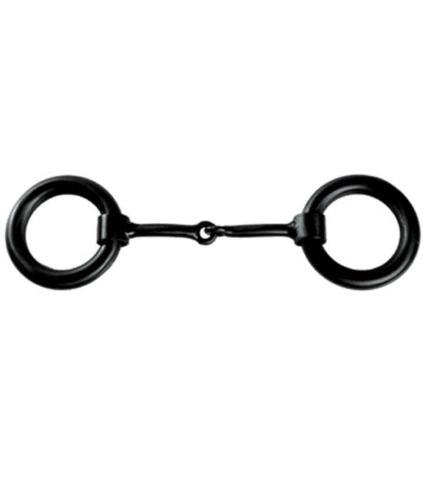 Jacks Donut Heavy Ring Snaffle Bit 5 Black Steel