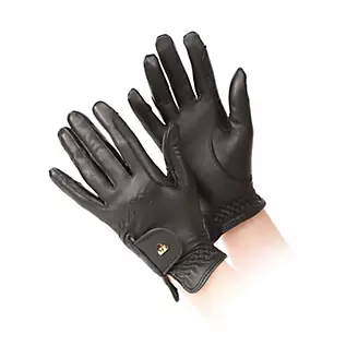 Aubrion Ladies Leather Riding Gloves L Black - Horse.com