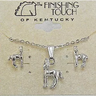Horse W/Turned Head Gift Set 18in Silver