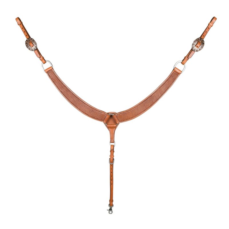 Tabelo Basket Tooled Breast Collar Horse Chestnut