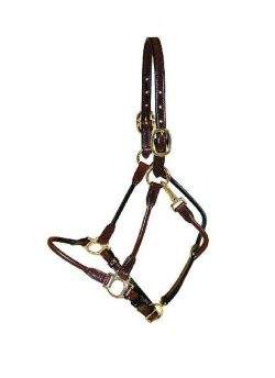 Gatsby Engraved Leather Halter with Snap 