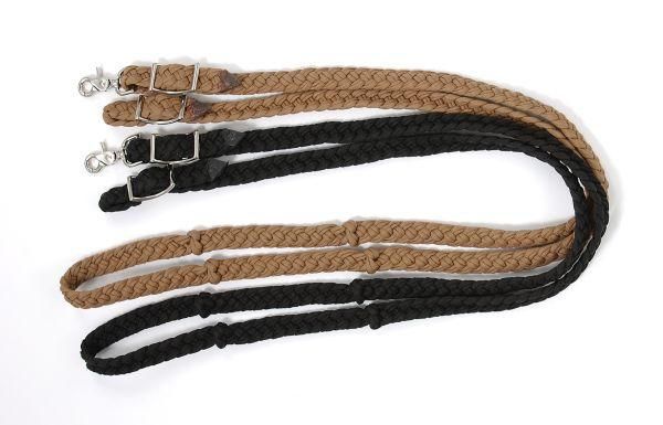 Tough1 Deluxe Knotted Cord Roping Reins Pink