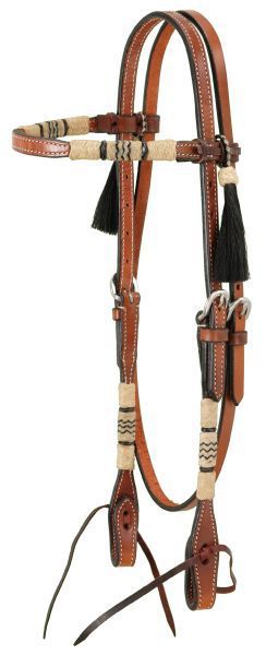 Royal King Browband Headstall w.Rawhide and Tassel