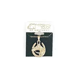 2-Tone Horse Head/Horseshoe Necklace Gold/Silver