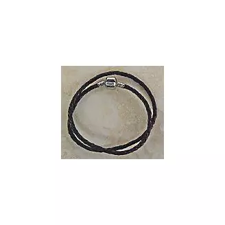 Joppa Double Wrap Leather Bracelet 15 1/2in Black