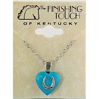 12 Mm Heart W/Horseshoe Necklace Silver