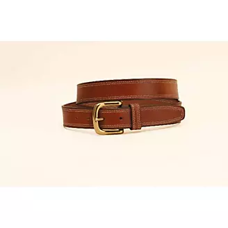 Tory Leather 1 1/4 Harness Leather Stitched Belt