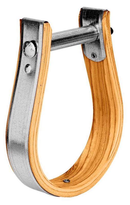 Weaver Visualia Wooden Stirrups - 5.25" Width, 3" Neck, Hickory With Galvanized Metal