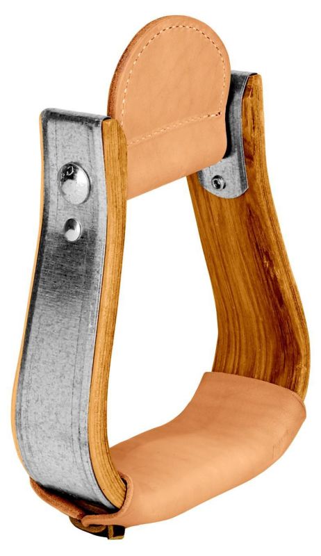Weaver Wooden Visalia Stirrup w/Treads 5.25 W 3 -  WEAVER LEATHER, 30-2955-3