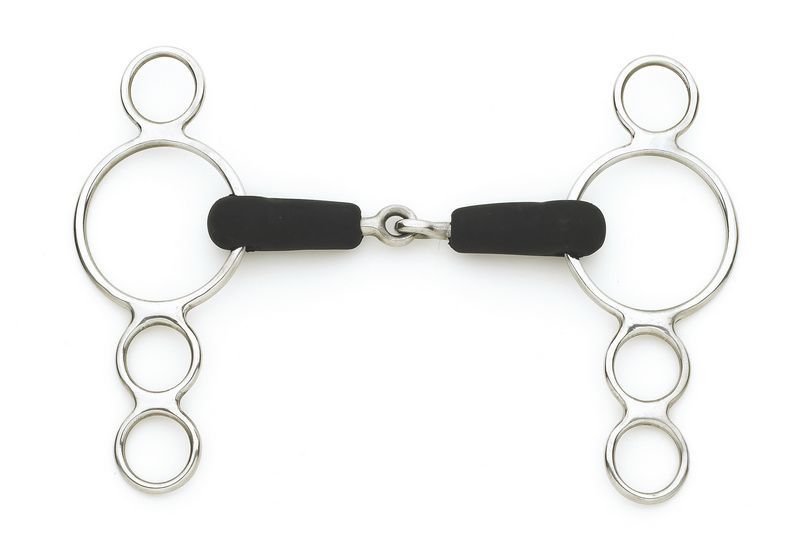 Centaur SS Jointed Rubber Mouth 3 Ring Gag 5