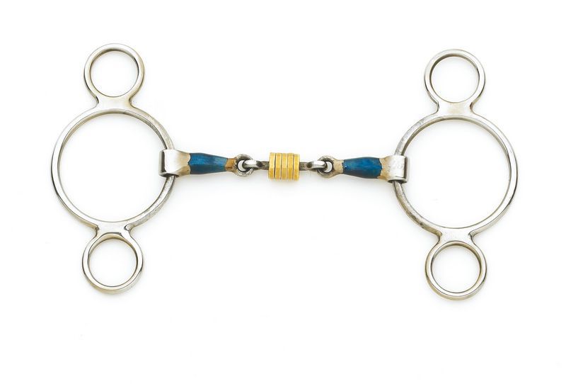 Centaur SS 2 Ring Gag W/ Loose Copper Roller Disks