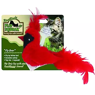 Play N Squeak RealBirds Cat Toy Cardinal