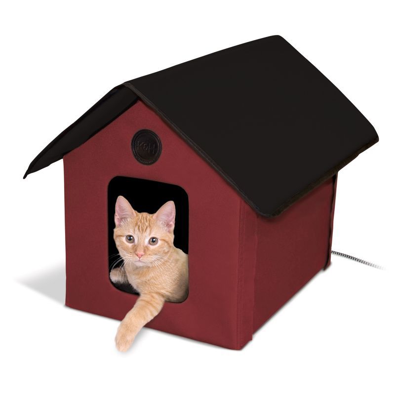 KH Mfg Heated Barn Red Outdoor Kitty House