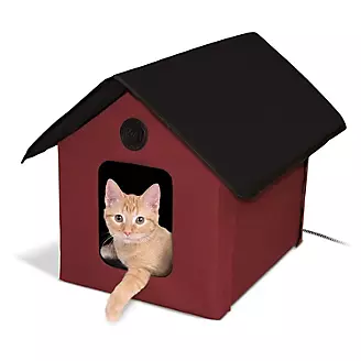 KH Mfg Heated Barn Red Outdoor Kitty House