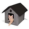 KH Mfg Heated Gray/Black Outdoor Kitty House