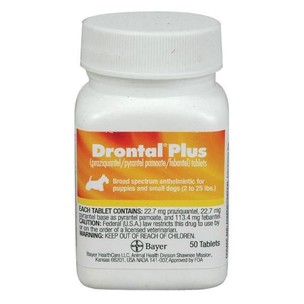 Drontal Plus Tablets for Dogs 22.7MG 50 ct