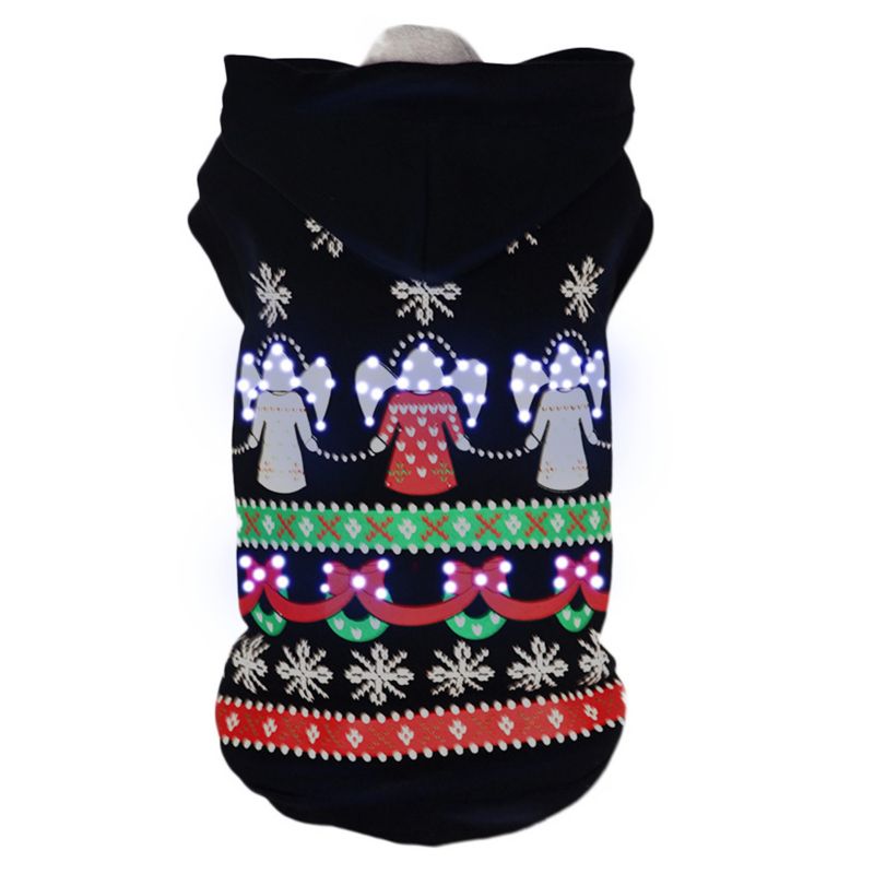 Pet Life LED Patterned Holiday Sweater Costume XS -  FBP8BKXS