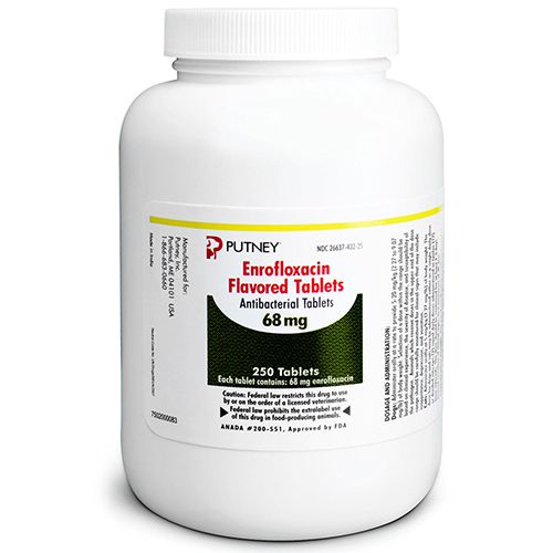 Enrofloxacin-Enroquin 68mg 250ct