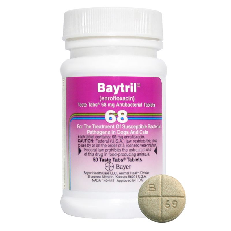 Baytril Taste Tablets 68 mg 1 Count