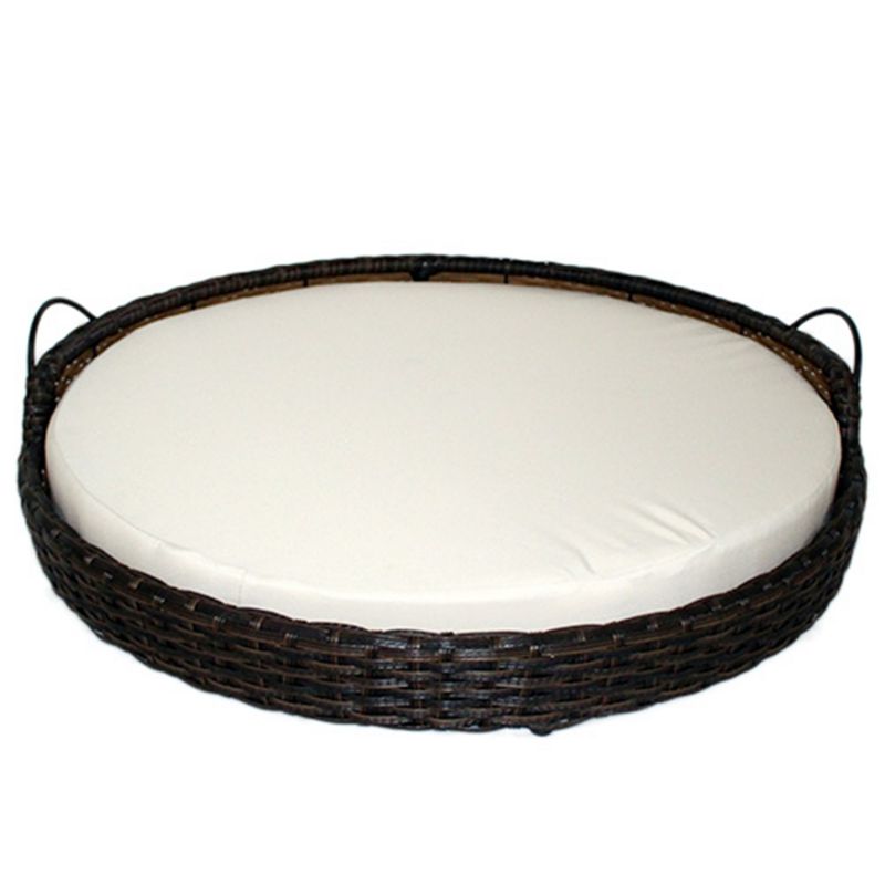 round wicker dog bed