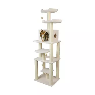 Armarkat Deluxe Real Wood Cat Tree 78in Ivory